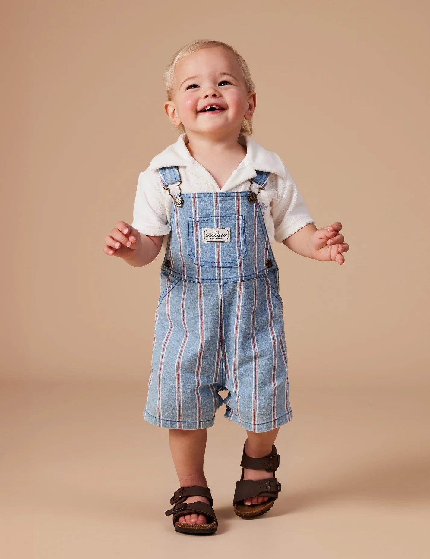 Goldie + Ace Burton Classic Stripe Denim Overalls