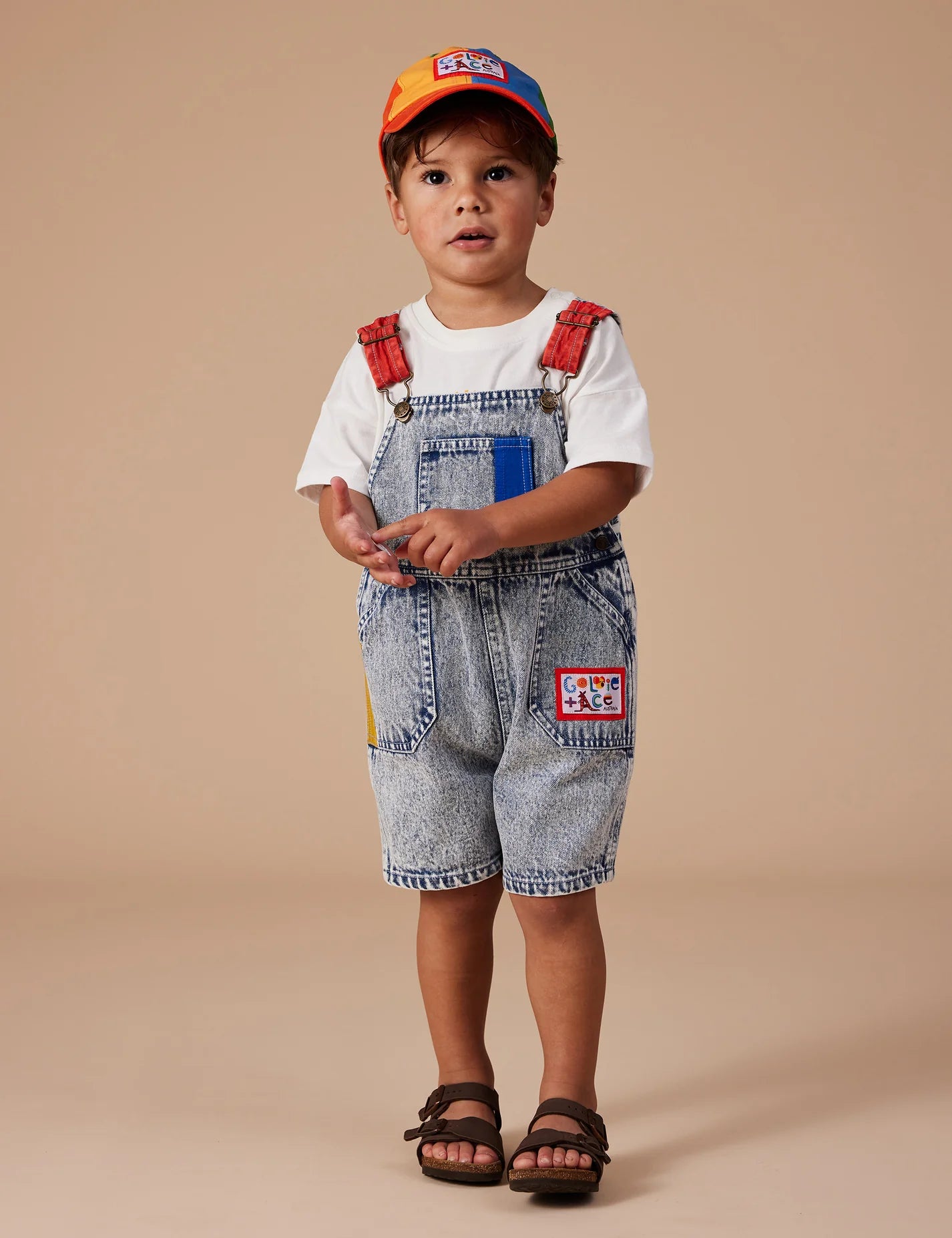 Goldie + Ace Burton Colour Pop Cargo Denim Overalls