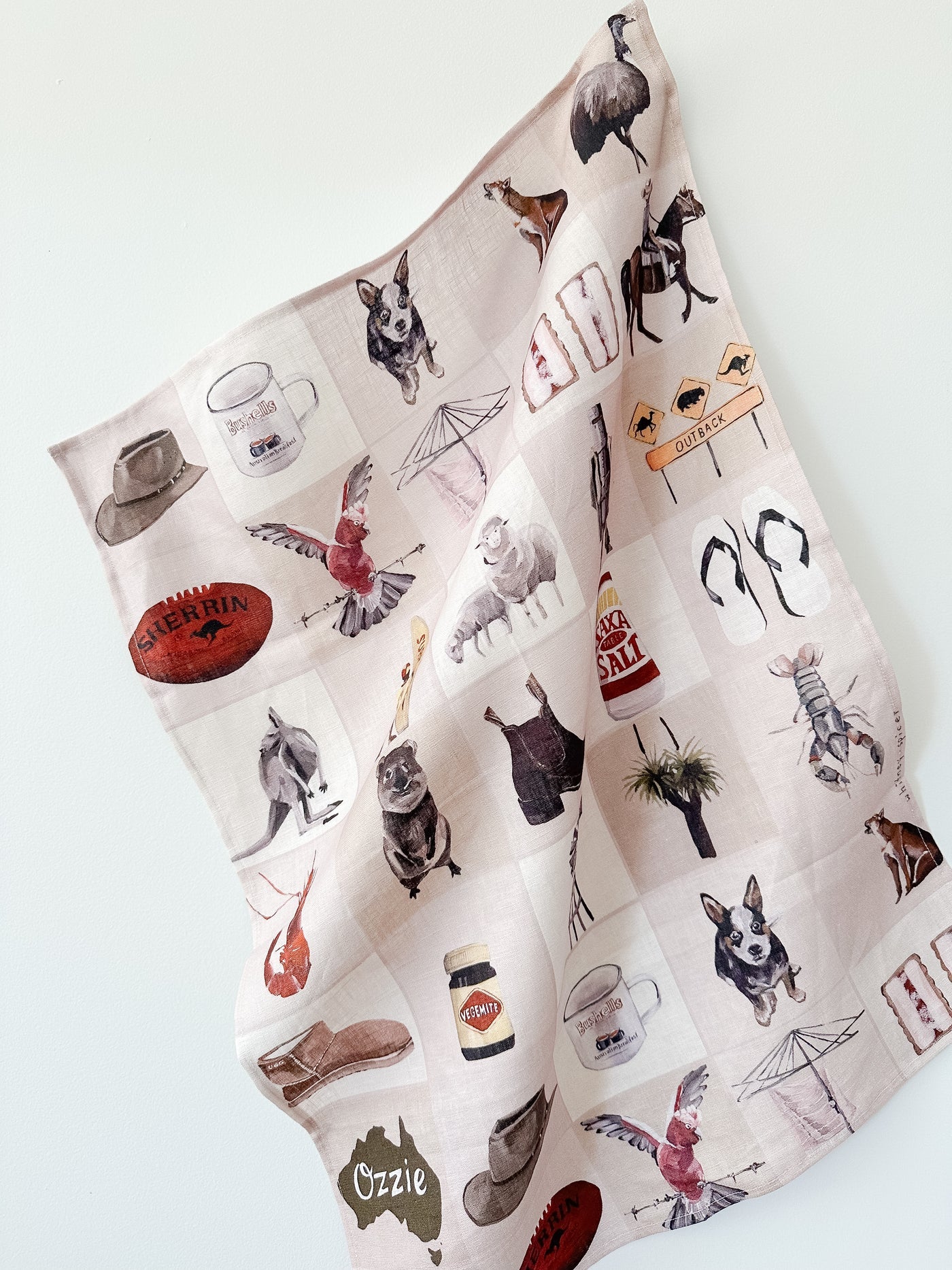 Whitney Spicer 'Ozzie' Linen Tea Towel