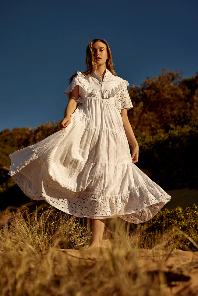 The Flora Maxi - White Sheer