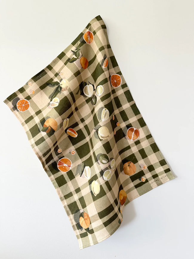 Whitney Spicer 'Sour Plaid' Linen Tea Towel