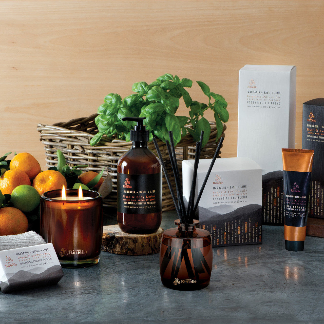 Mandarin, Basil & Lime Diffuser Set | 220ml