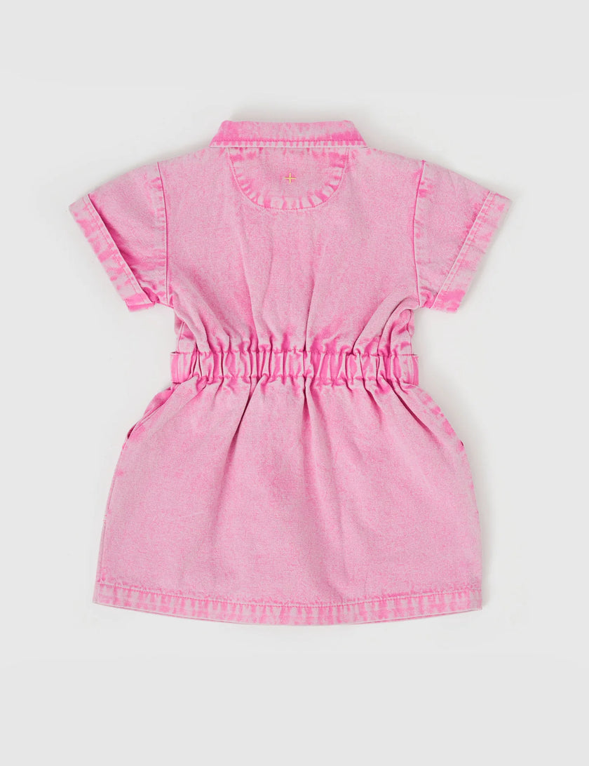 Goldie + Ace Piper Denim Belted Dress Bubblegum
