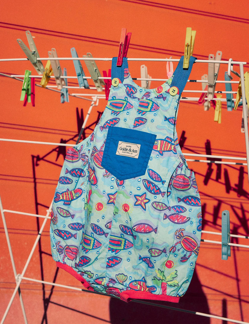 Goldie + Ace Remy Lightweight Baby Romper Daydream Island Crystal Clear