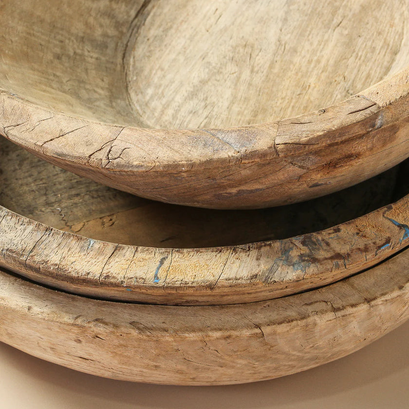 Vintage Indian Bleached Parat Bowl