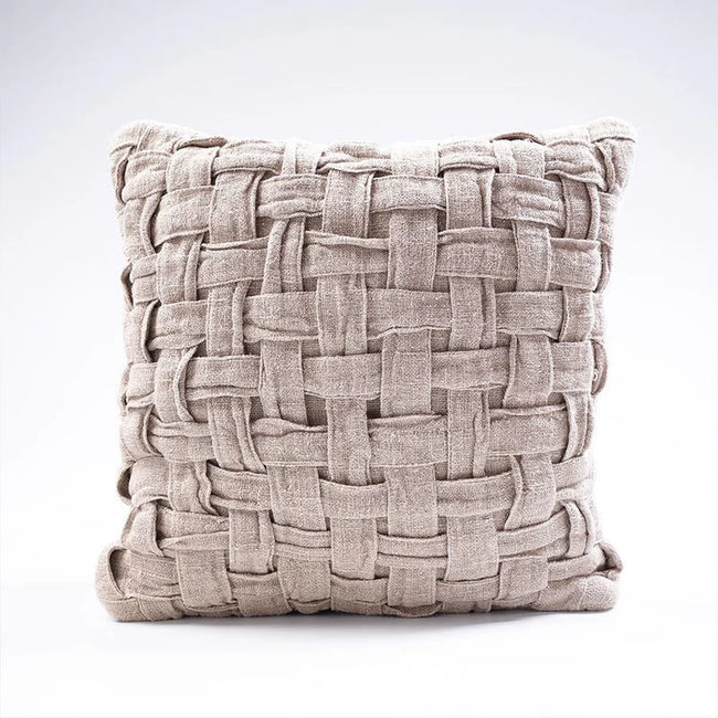 Crosier Handwoven Linen Cushion | Natural