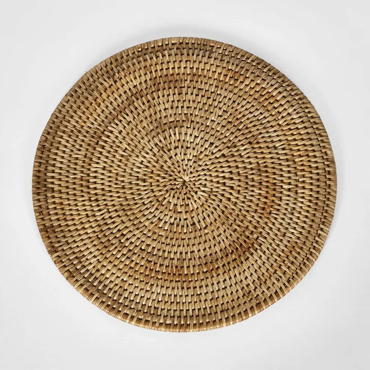 Paume Rattan Round Placemat Natural | Set of 2