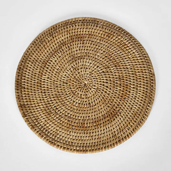 Paume Rattan Round Placemat Natural | Set of 2