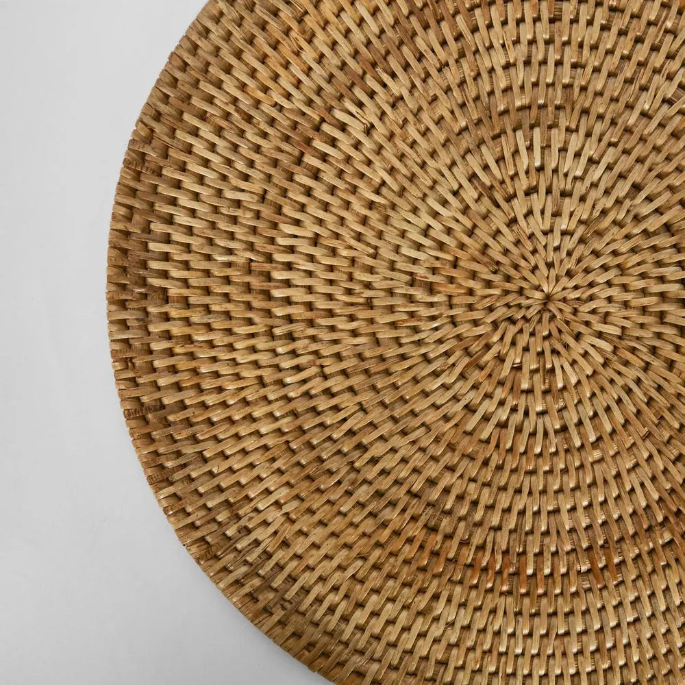Paume Rattan Round Placemat Natural | Set of 2