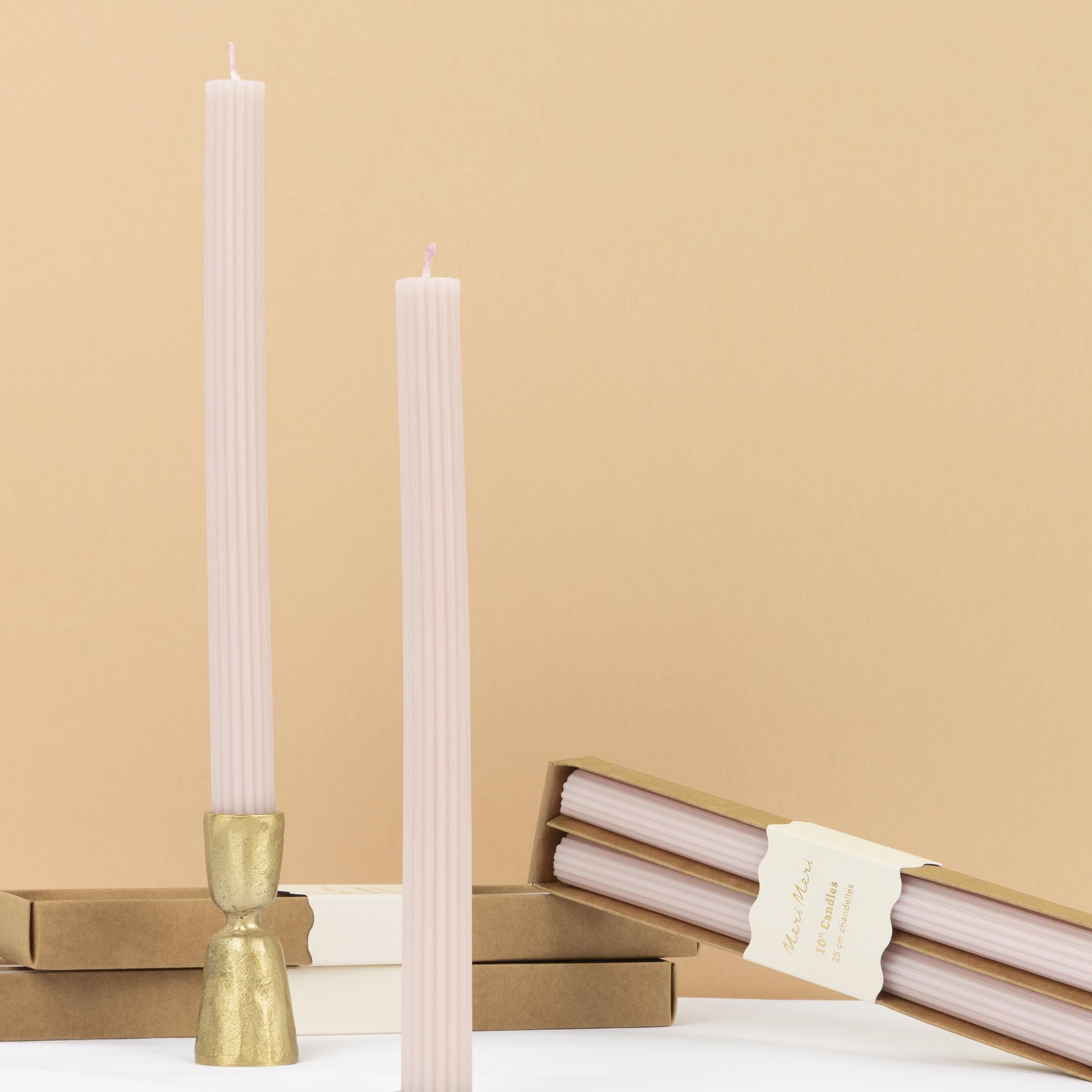 Cotton Candy Pink Table Candles | Pack of 2