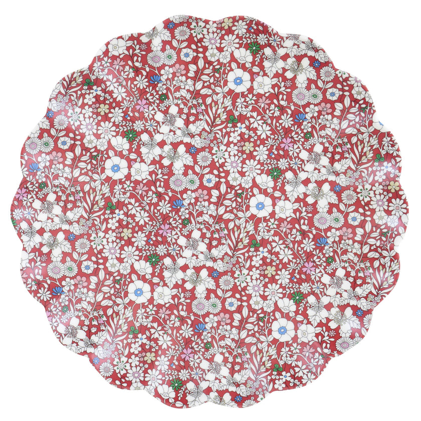 Meri Meri x Liberty Red & Green Reusable Plates | Large (Pack of 6)