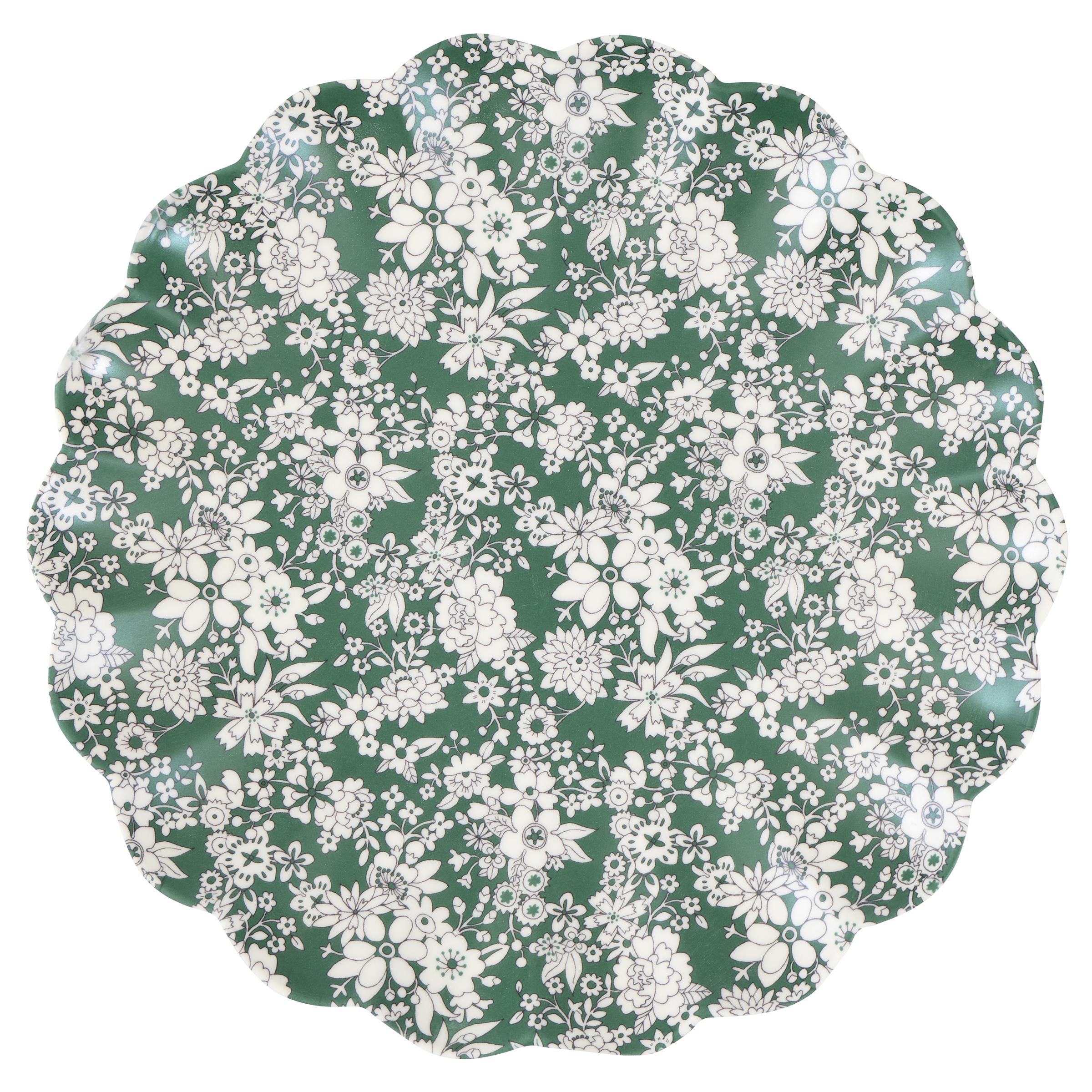Meri Meri x Liberty Red & Green Reusable Plates | Large (Pack of 6)