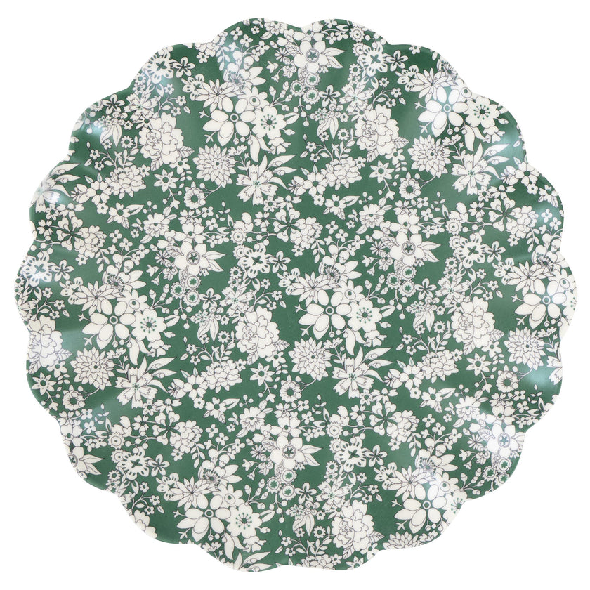 Meri Meri x Liberty Red & Green Reusable Plates | Large (Pack of 6)