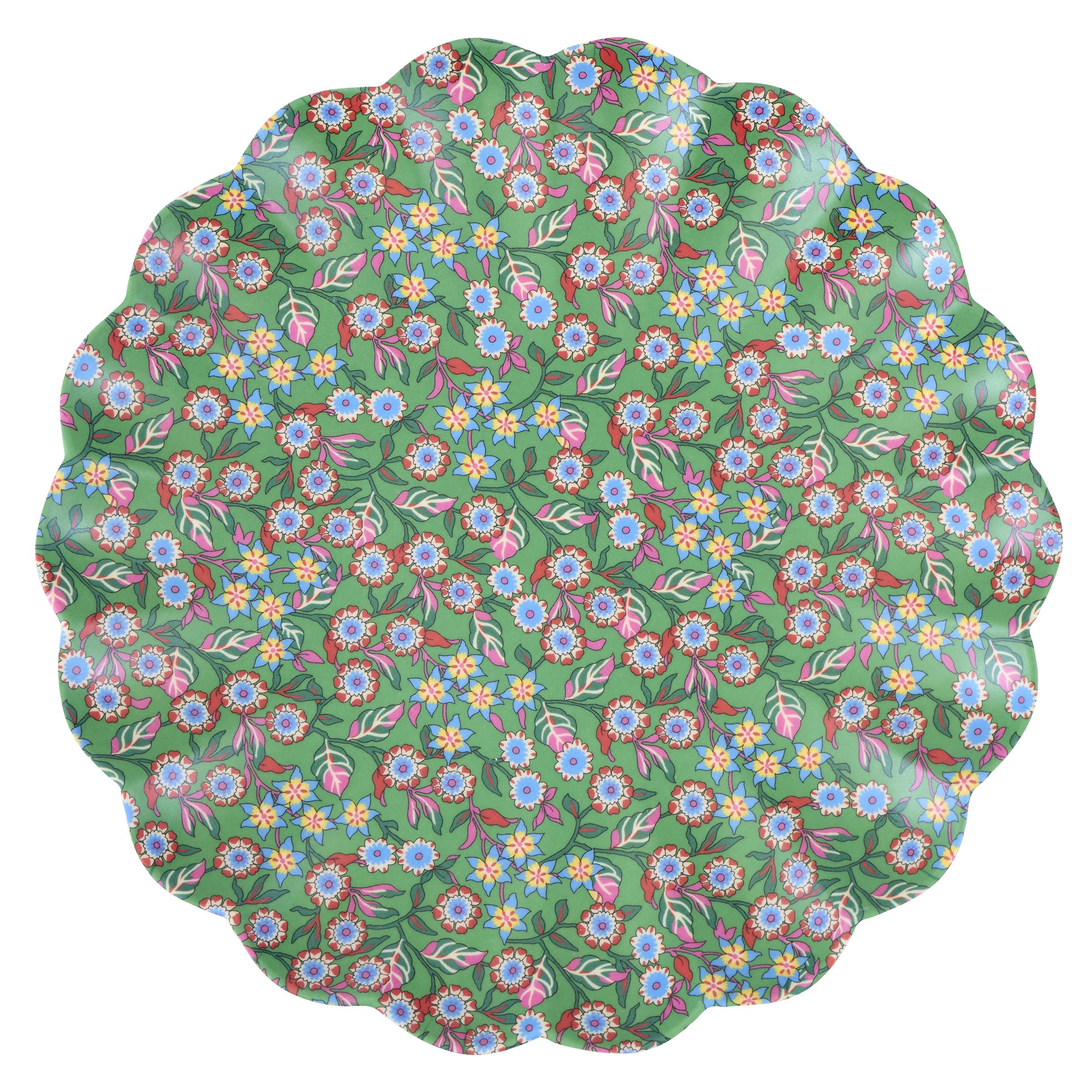 Meri Meri x Liberty Red & Green Reusable Plates | Large (Pack of 6)
