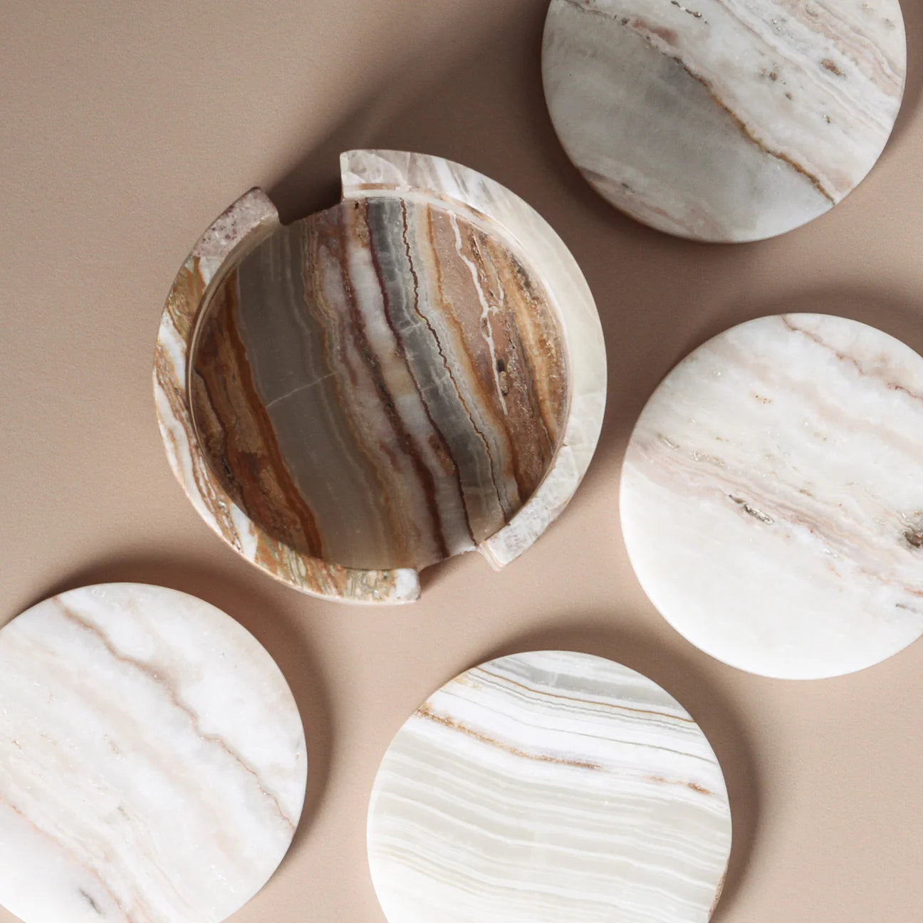 Odite Coaster (Set of 4) - Onyx Travertine
