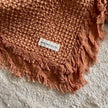 Organic Cotton Rustic Waffle Throw Blanket - Rust