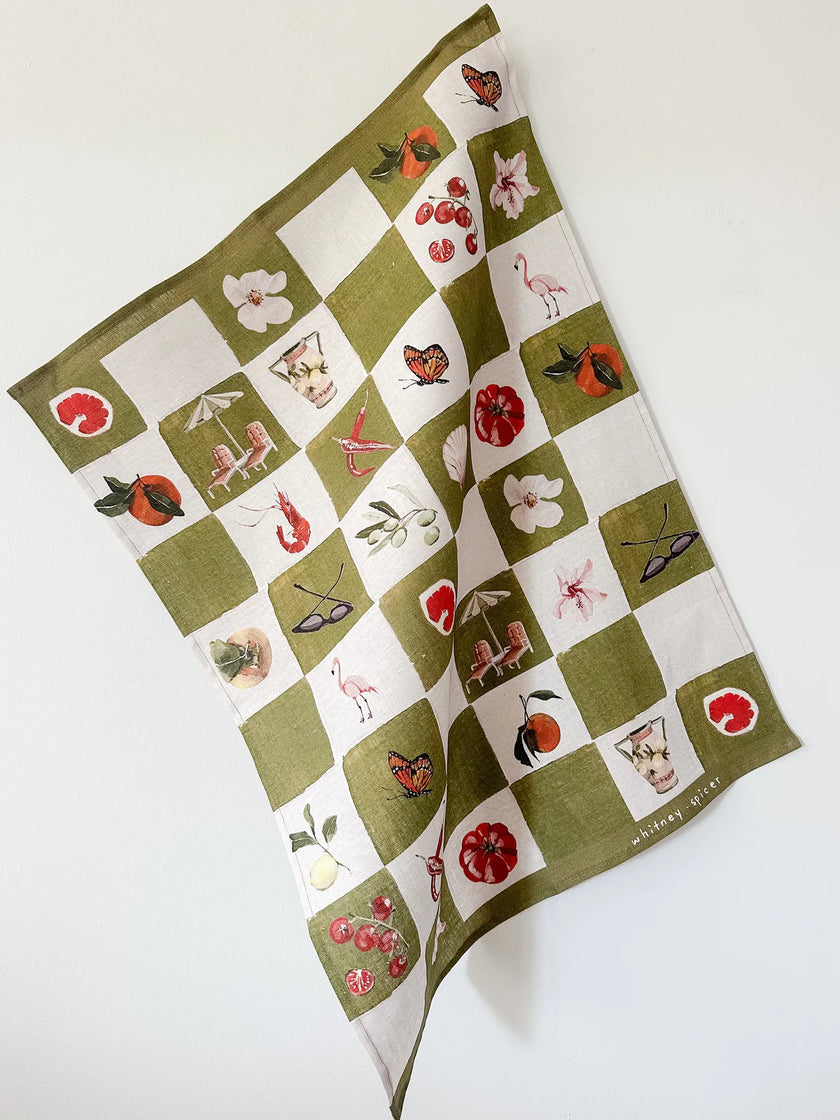Whitney Spicer 'European Summer' Linen Tea Towel