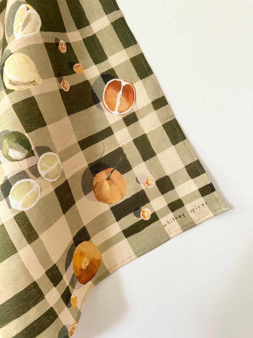 Whitney Spicer 'Sour Plaid' Linen Tea Towel
