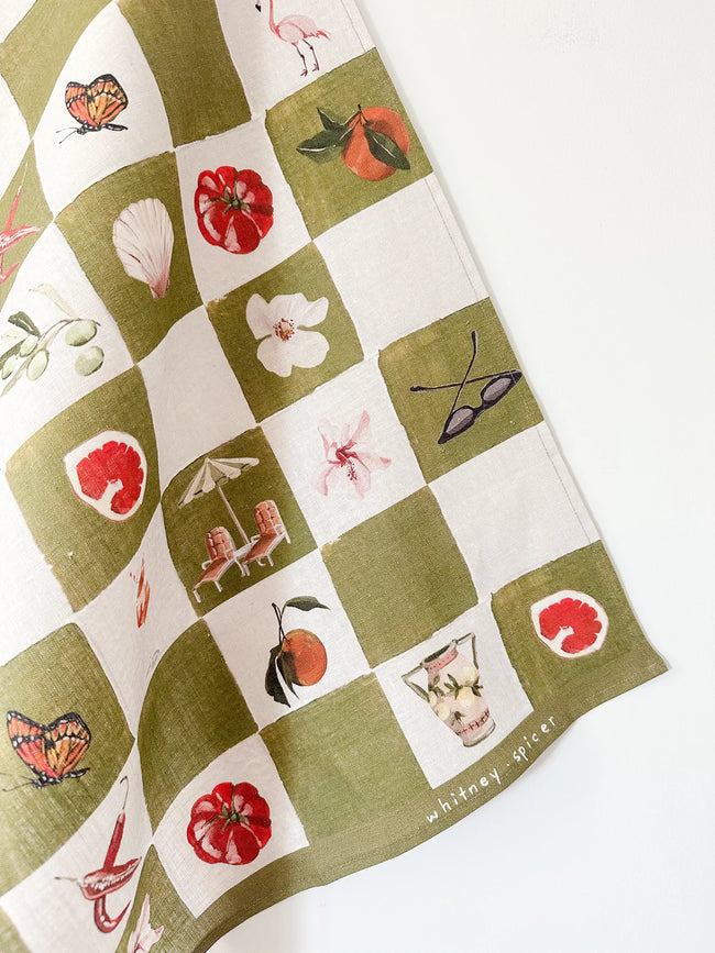 Whitney Spicer 'European Summer' Linen Tea Towel