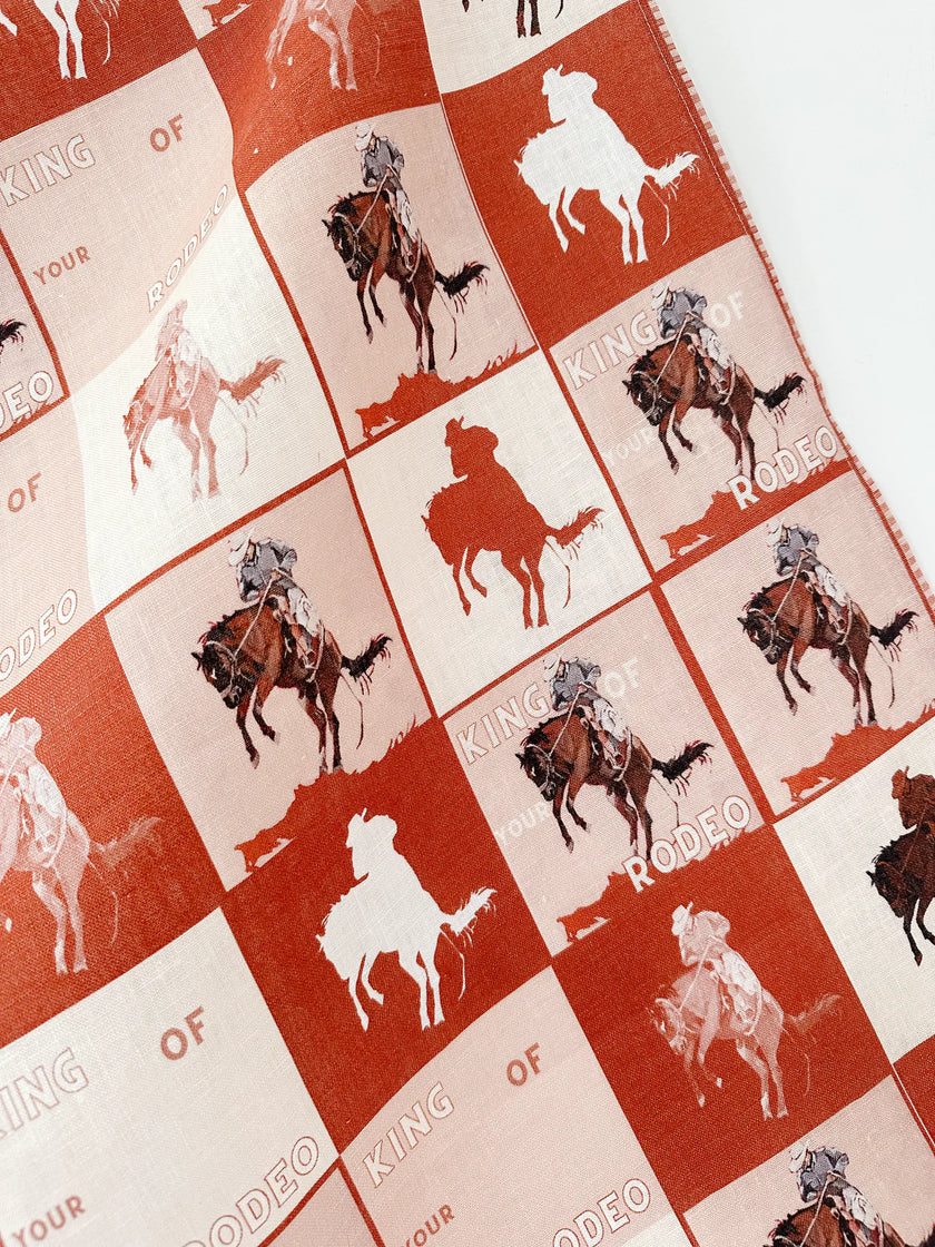 Whitney Spicer 'King Of Your Rodeo' Linen Tea Towel