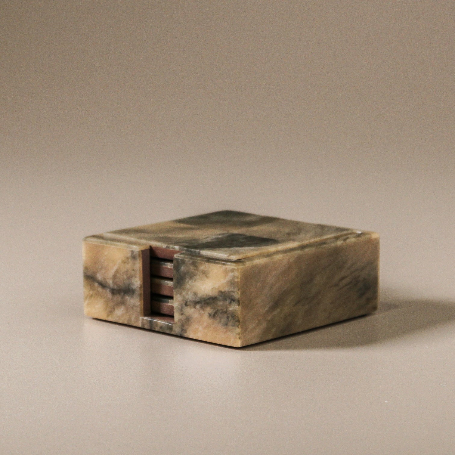 Sepia Horn & Resin Coaster Set