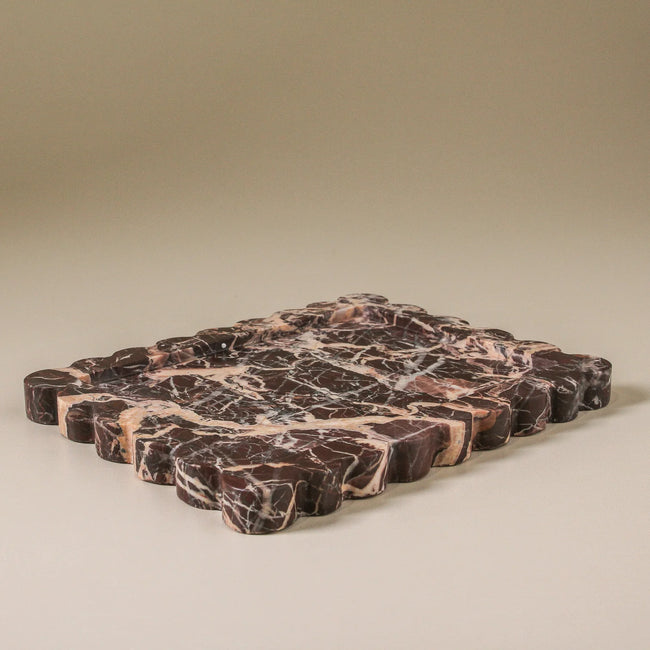 Arabesque Tray Cherry Marble