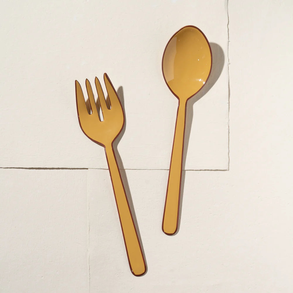 Alder Enamel Salad Servers | Chai