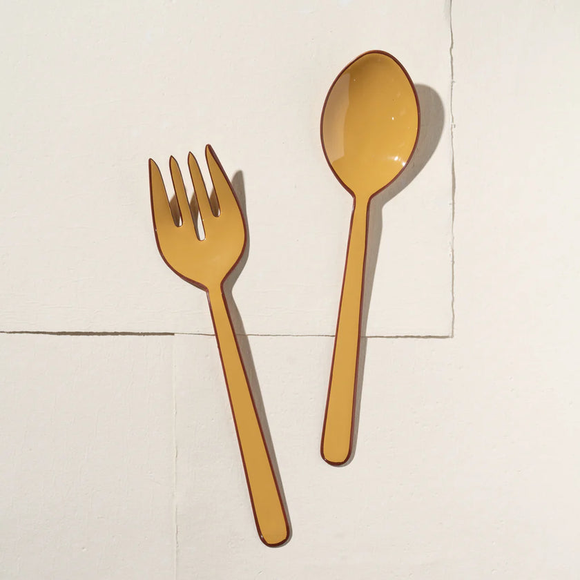 Alder Enamel Salad Servers | Chai