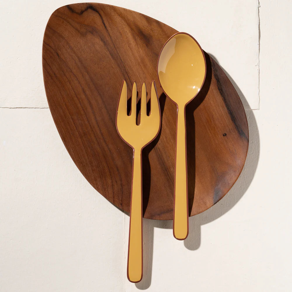 Alder Enamel Salad Servers | Chai