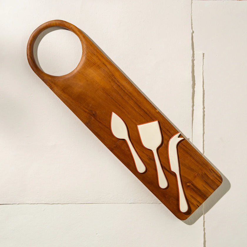 Alder Enamel Cheese Set | Cream