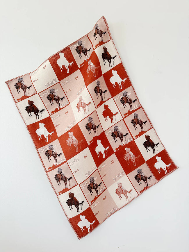 Whitney Spicer 'King Of Your Rodeo' Linen Tea Towel