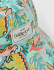 Golide + Ace Goldie Dino Jungle Linen Bucket Hat Sea Foam