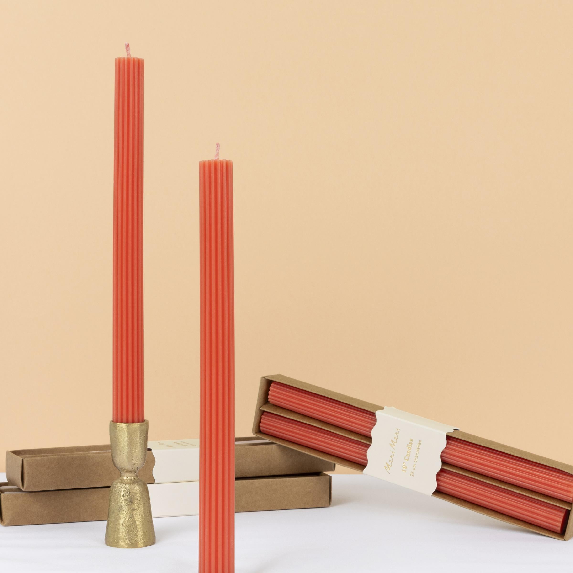 Tomato Red Table Candles | Pack of 2