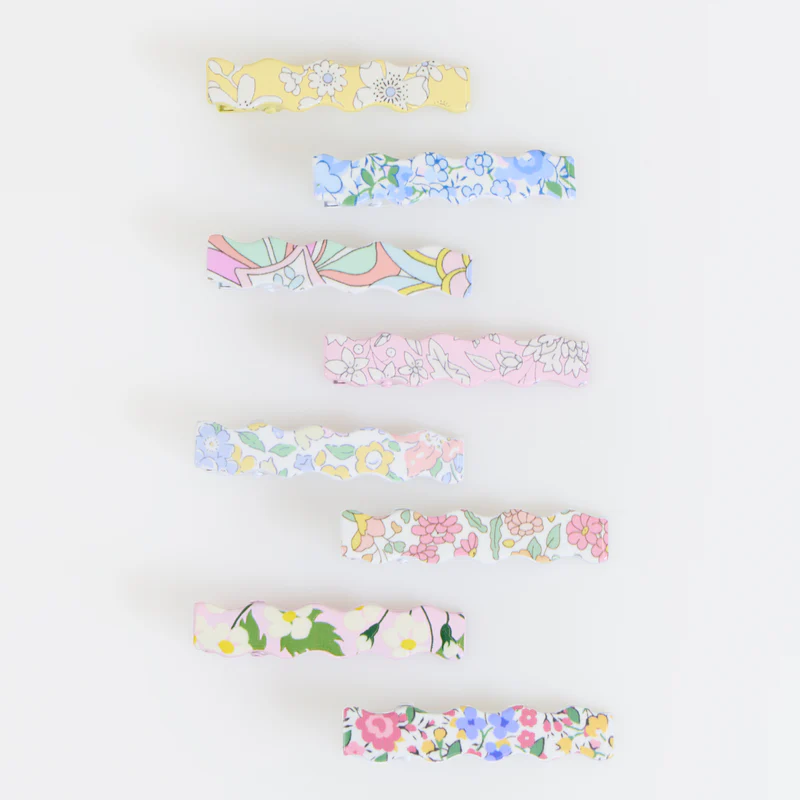Meri Meri x Liberty Wavy Hair Clips (Pack of 8 in 8 designs)