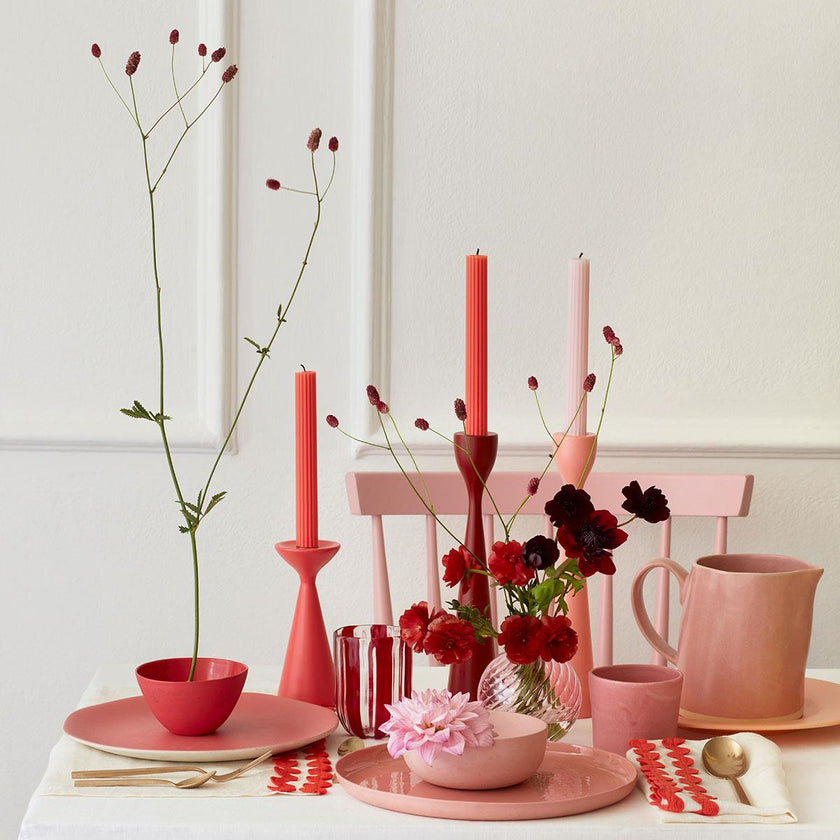 Cotton Candy Pink Table Candles | Pack of 2