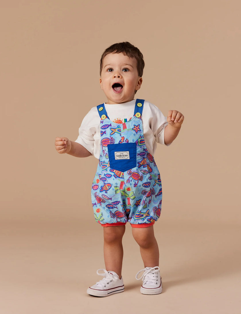 Goldie + Ace Remy Lightweight Baby Romper Daydream Island Crystal Clear