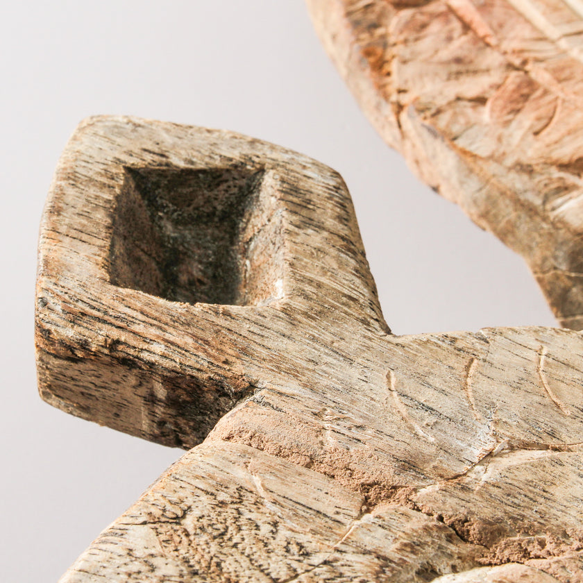 Vintage Indian Carved Chapati Plate