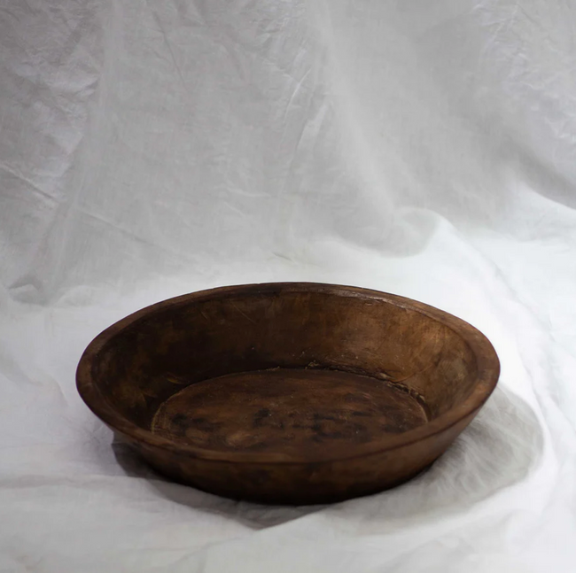 Indian Wooden Chapati Bowl