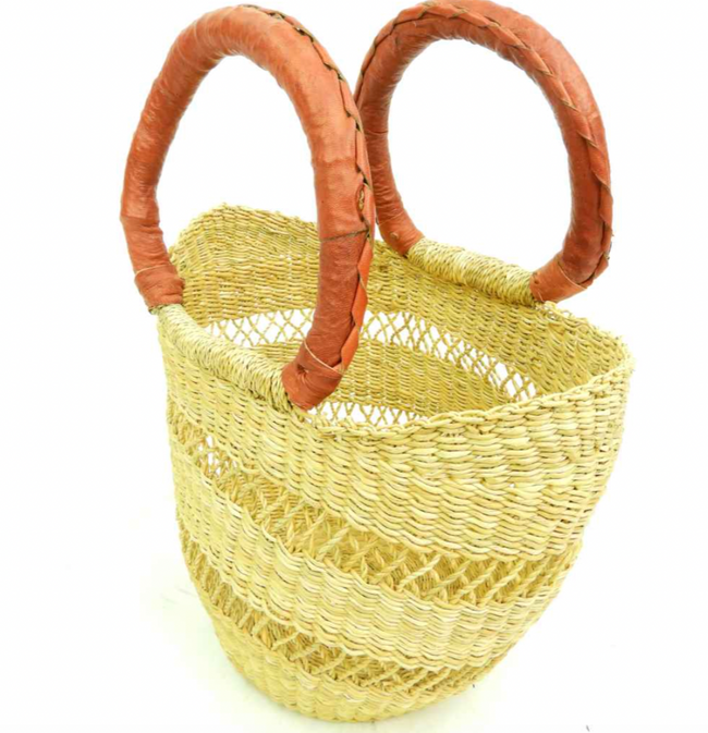 Market Basket - Natural - Small (Black Handle)