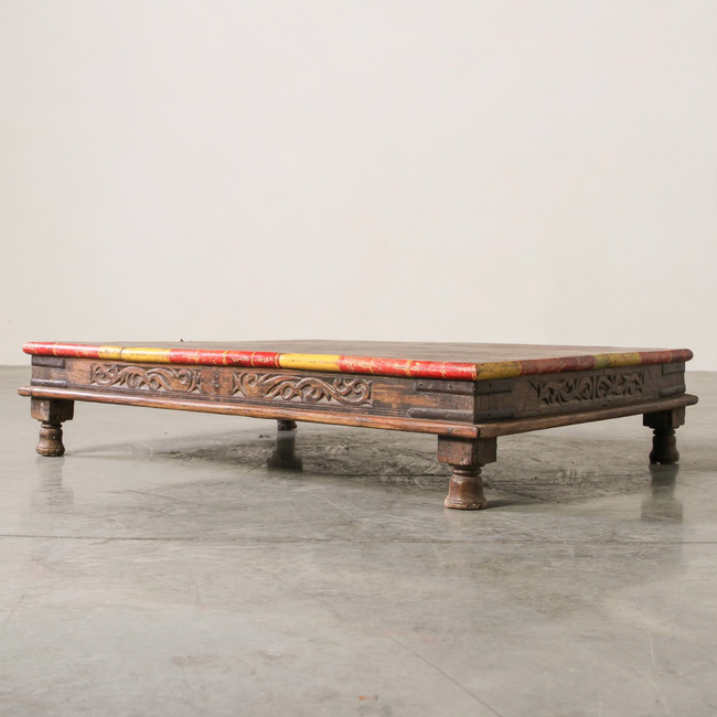 Vintage Indian Wooden Bajot