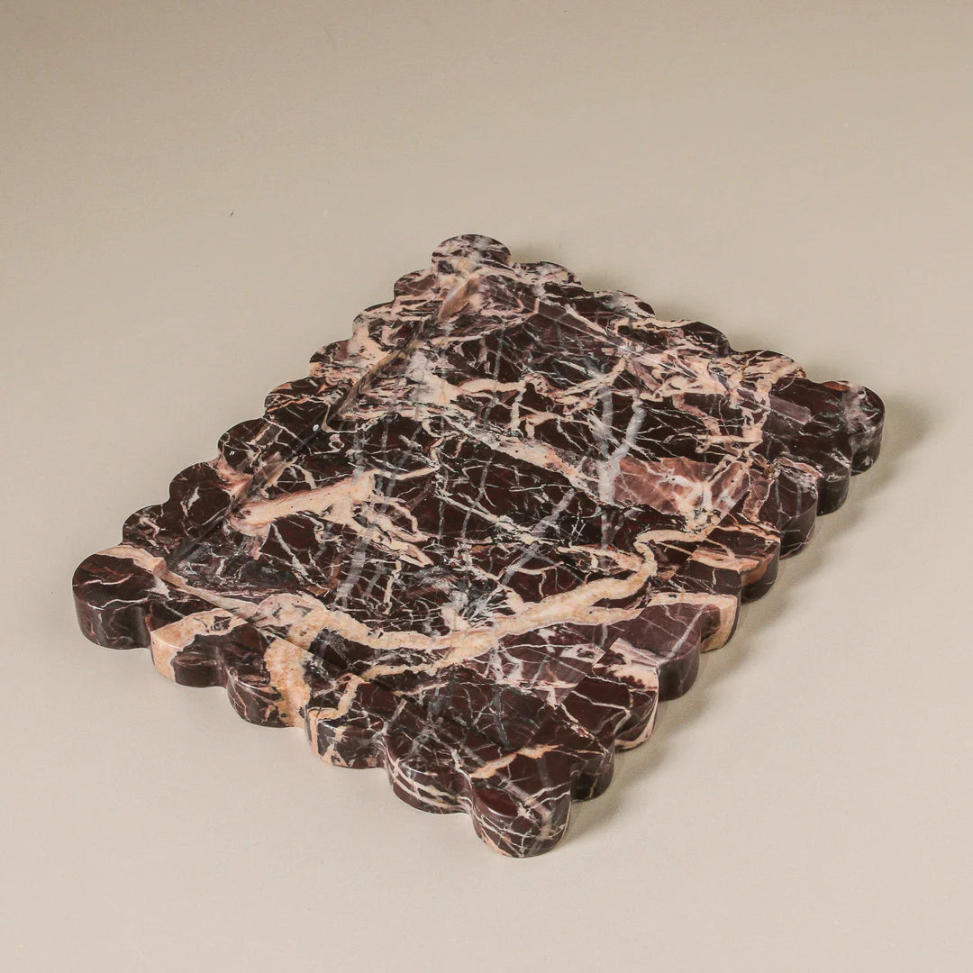 Arabesque Tray Cherry Marble