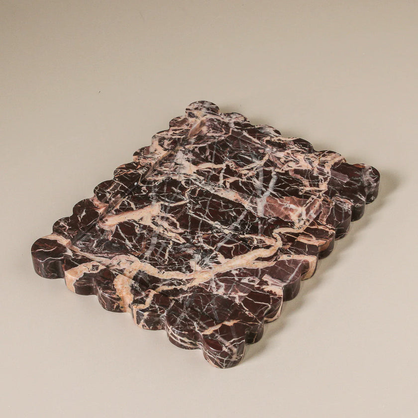 Arabesque Tray Cherry Marble