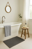 Microfiber Waffle Non slip Bath Mat | Charcoal