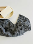 100% Organic Cotton Bamboo Waffle Standard Tea Towel/Hand Towel | Charcoal