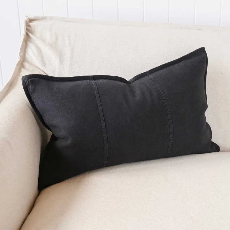 Luca Linen Cushion | Black