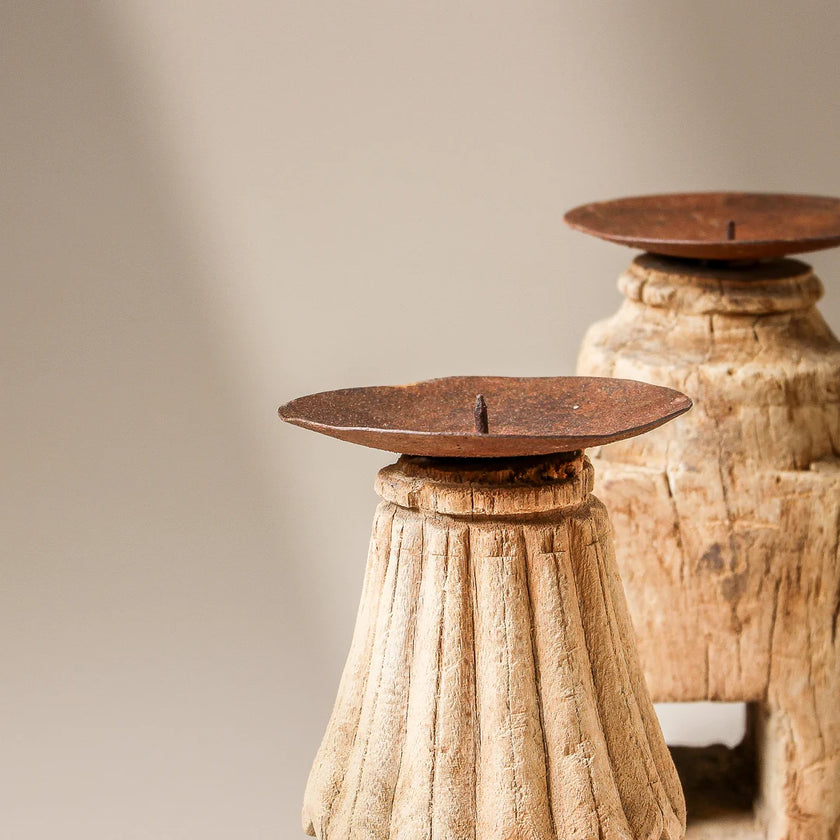 Vintage Indian Table Leg Candlestand