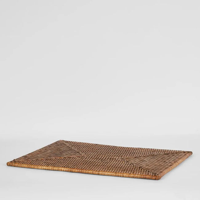 Paume Rattan Rectangle Placemat Antique Brown | Set of 2