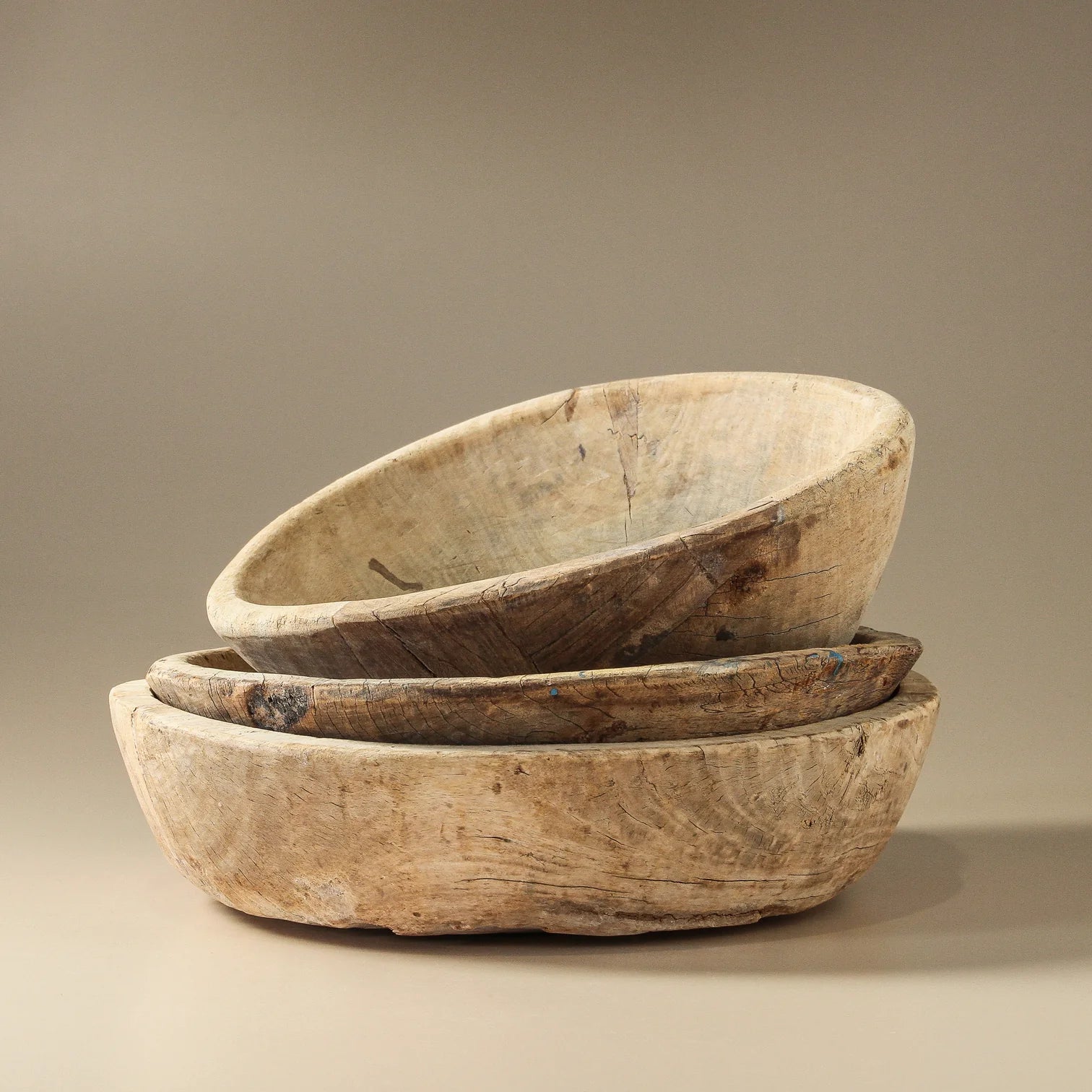 Vintage Indian Bleached Parat Bowl