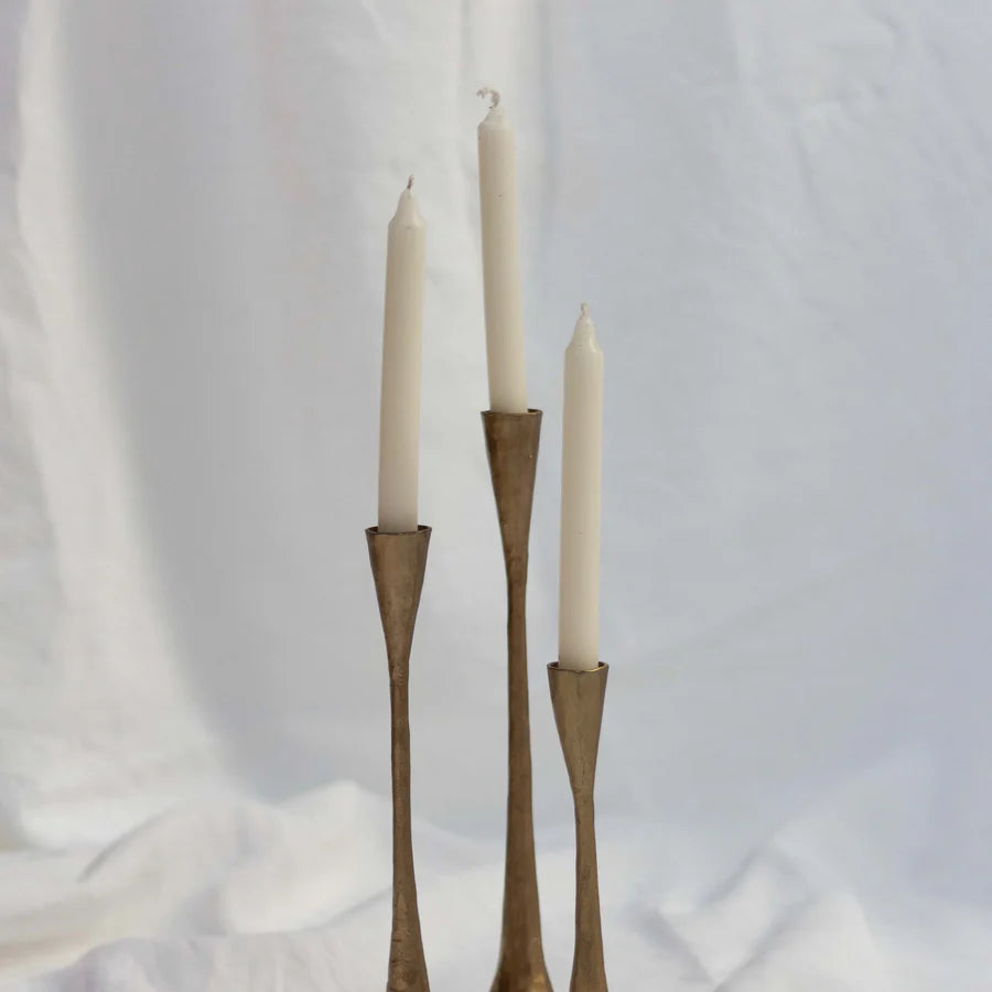 Forged Candle Pillar | Antique Brass