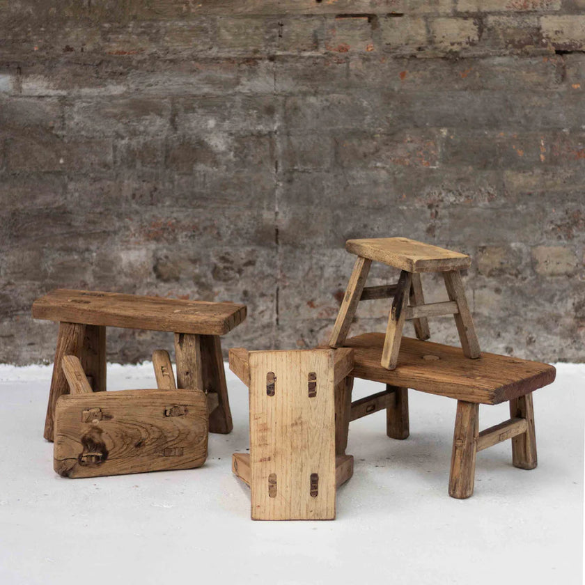 Elm Wood Workers Stool